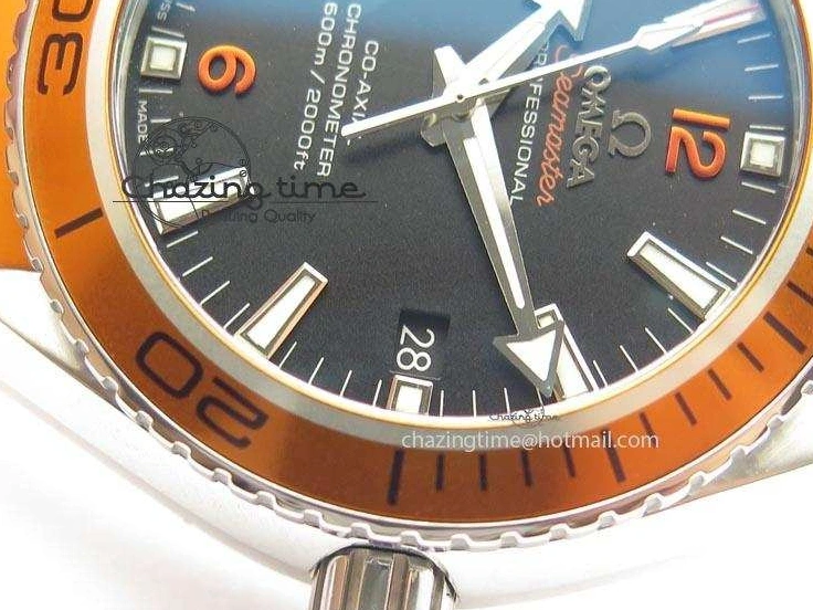 0516 Breathable Planet Ocean SS Bp Maker 45mm Orange Bezel On Orange Rubber Strap A 8221